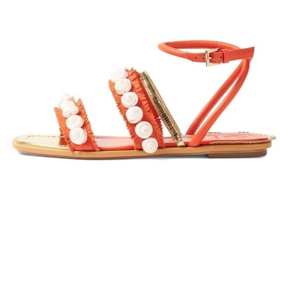 Tory Burch Sinclair ankle wrap seashell sandals.6 - Picture 4 of 8